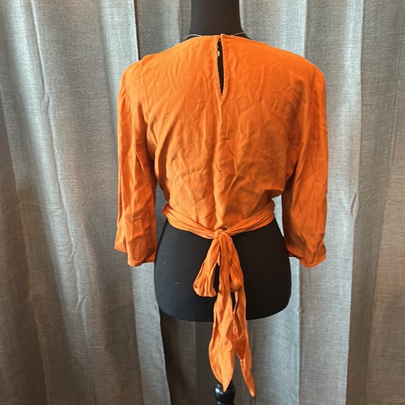 Orange Zara wrap blouse - Picture 3 of 3
